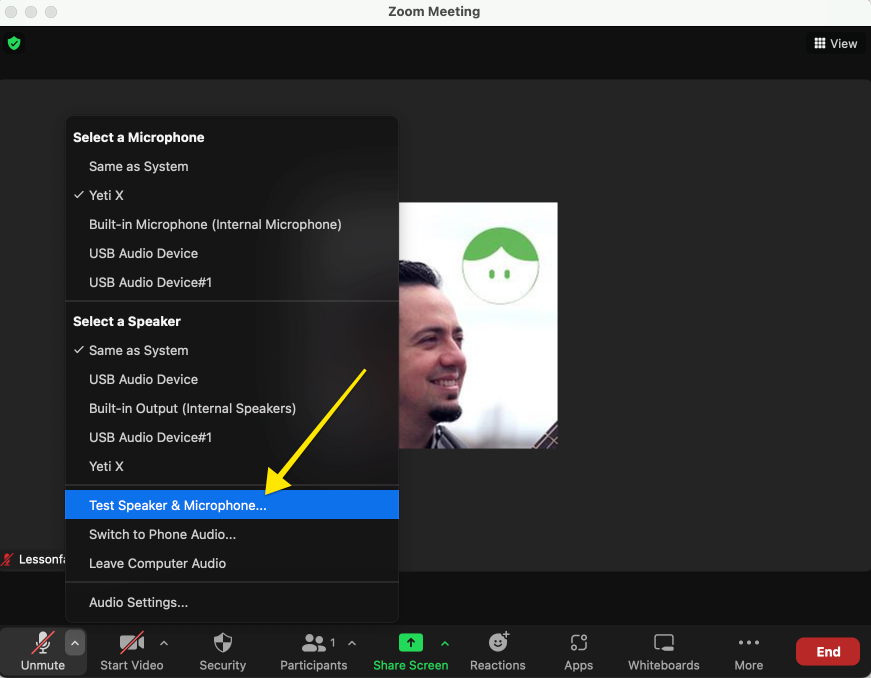 Zoom Speaker and Microphone Test Lessonface