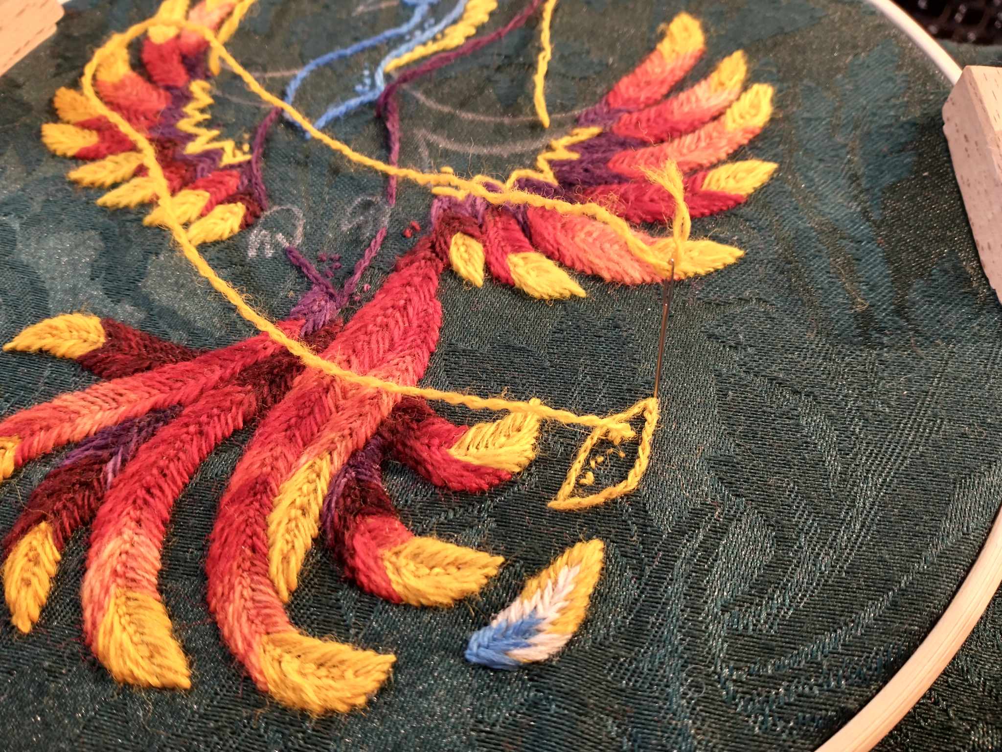 Phoenix Wool Embroidery