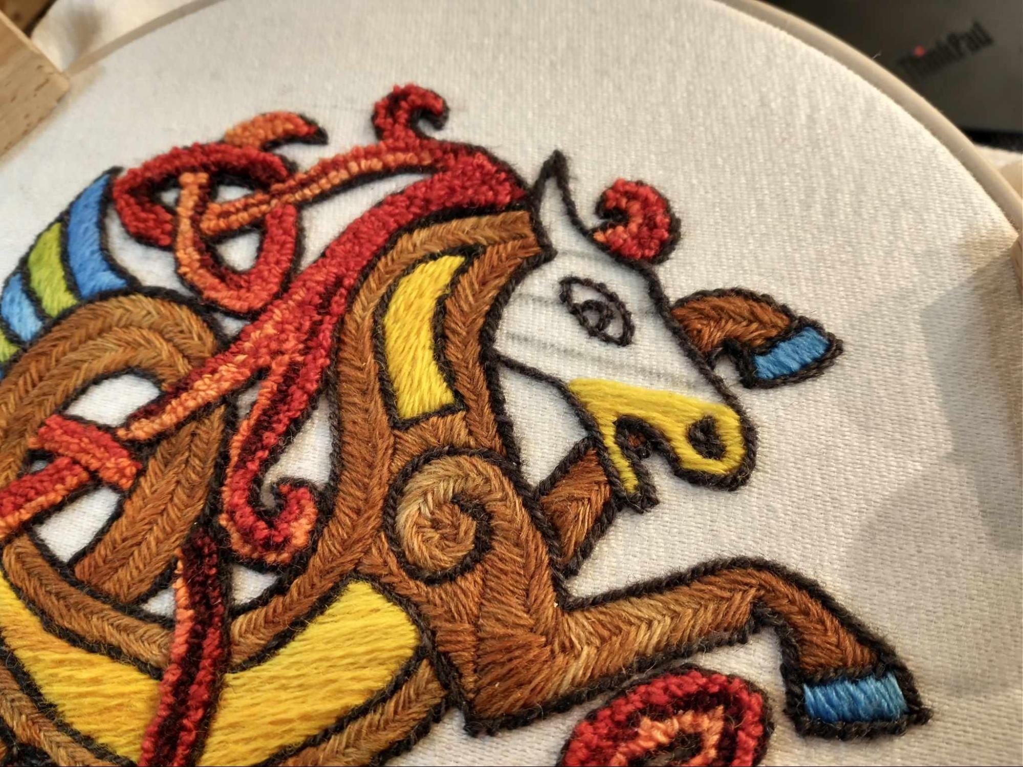 Wool Embroidery & Ultra Punch Needle: Knotwork Seahorse