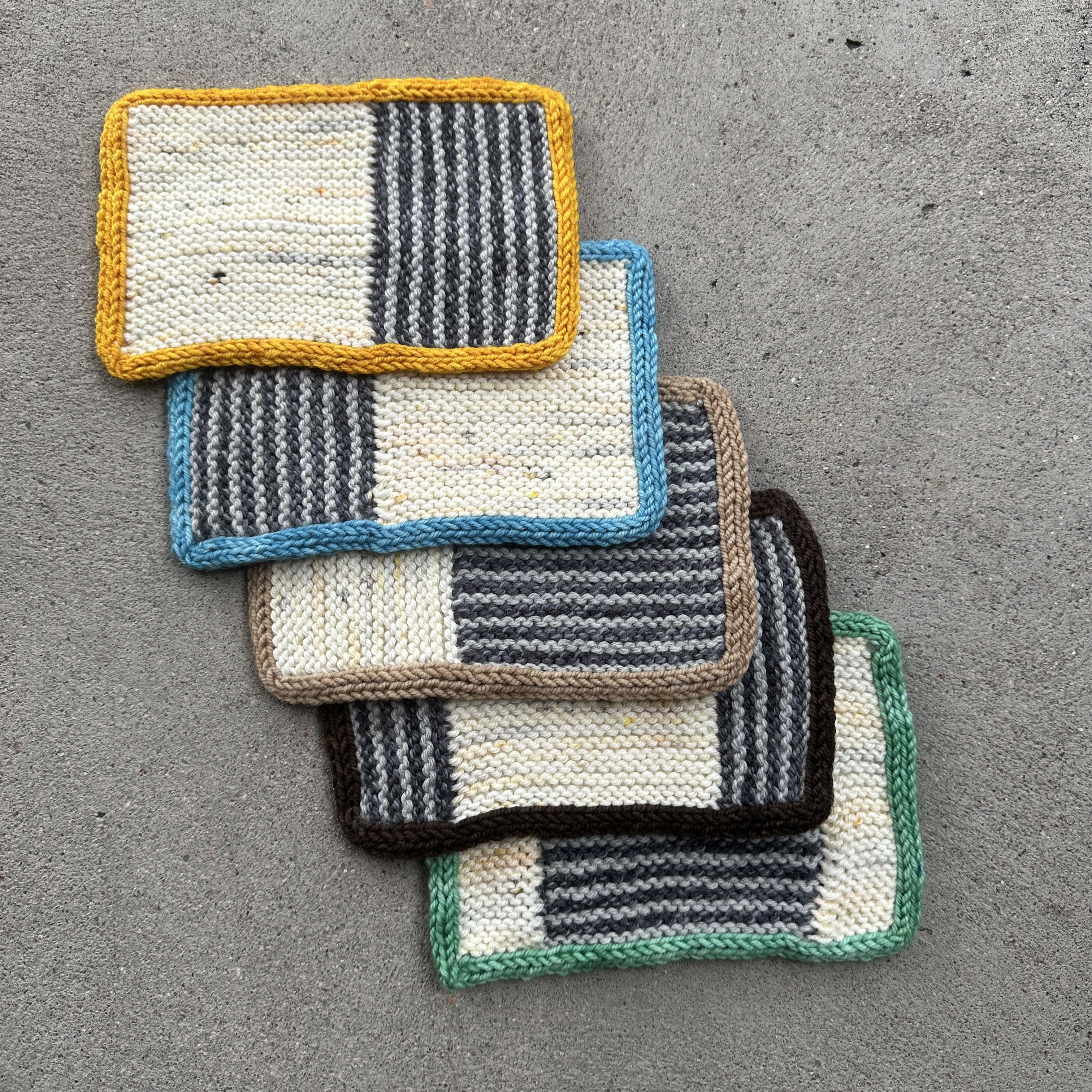 Five Mug Rugs by Shana Cohen