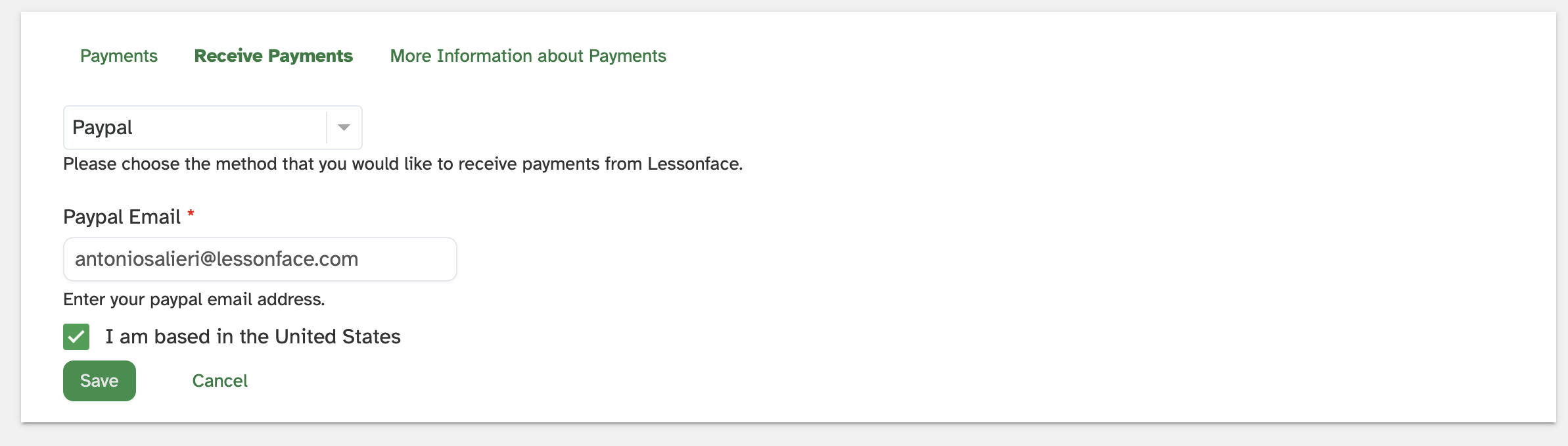 PayPal form