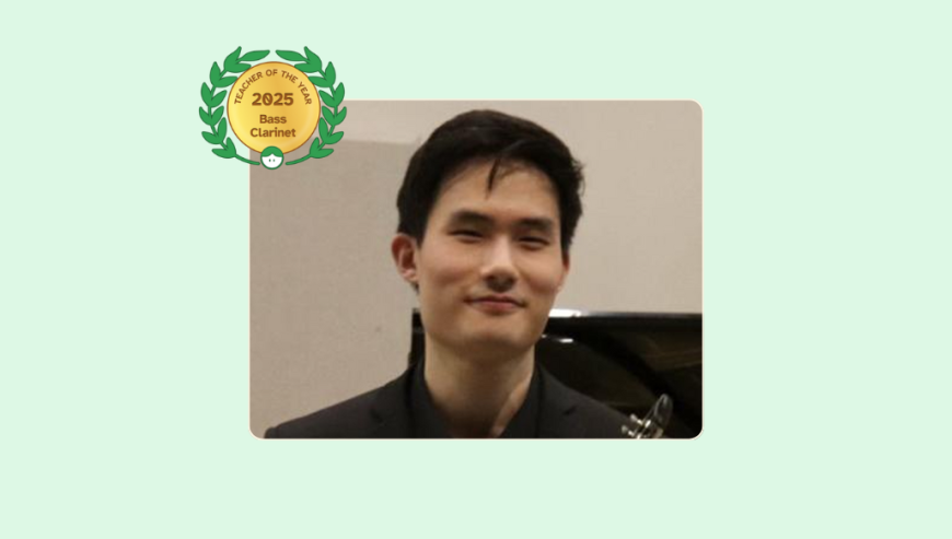 Image of 2025 Teacher of the Year for Bass Clarinet Alexander Cha
