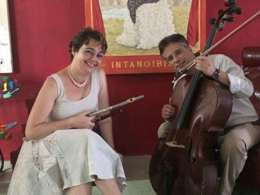 Celina Charlier, flute, and Fábio Pellegatti, cello