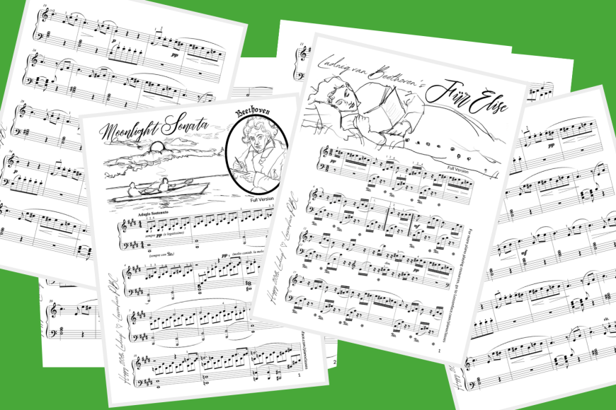 Fur Elise Sheet Music for online piano lessons & classes
