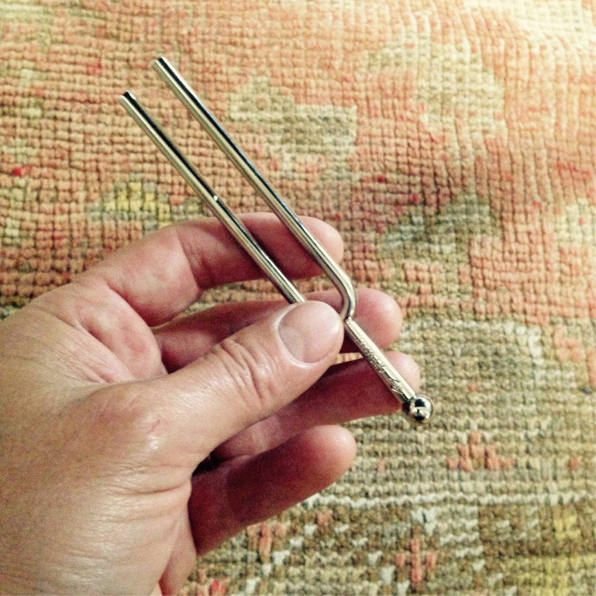 Tuning fork in hand