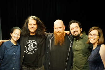 Alex Skolnick with Ray Suhy and Lessonface staffmembers