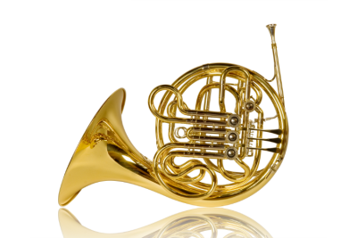 Photo of a French horn.
