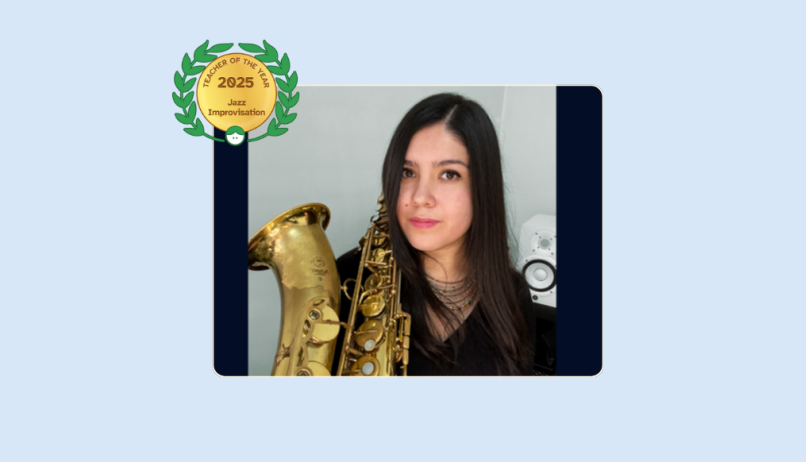 Image of 2025 Teacher of the Year for Jazz Improvisation Itzel Reyna