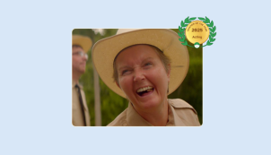 Image of Stephanie Barton-Farcas acting with her Lessonface Teacher of the Year Badge