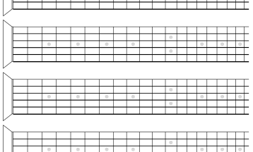 Blank Guitar Fretboard Diagrams - Letter size