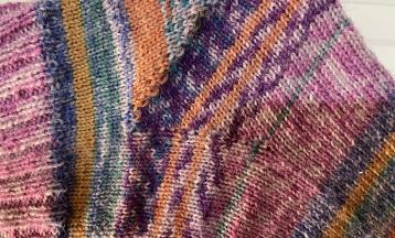2 Fleegle Heel Socks on One Circular