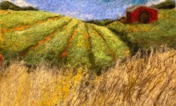 Needle-Felted Landscape: Farm Fields