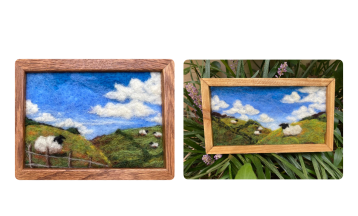 Needle-Felted Landscape: Sheep Pasture