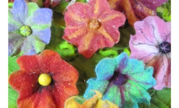 Wet-felted Flower