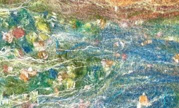 Nuno Felting Landscape with Merino/Silk
