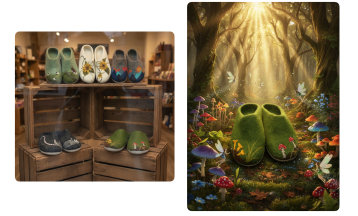 Needle Felt (2-D) Wool Slippers