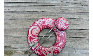 Polymer Clay - Mokume Gane Shawl PIN