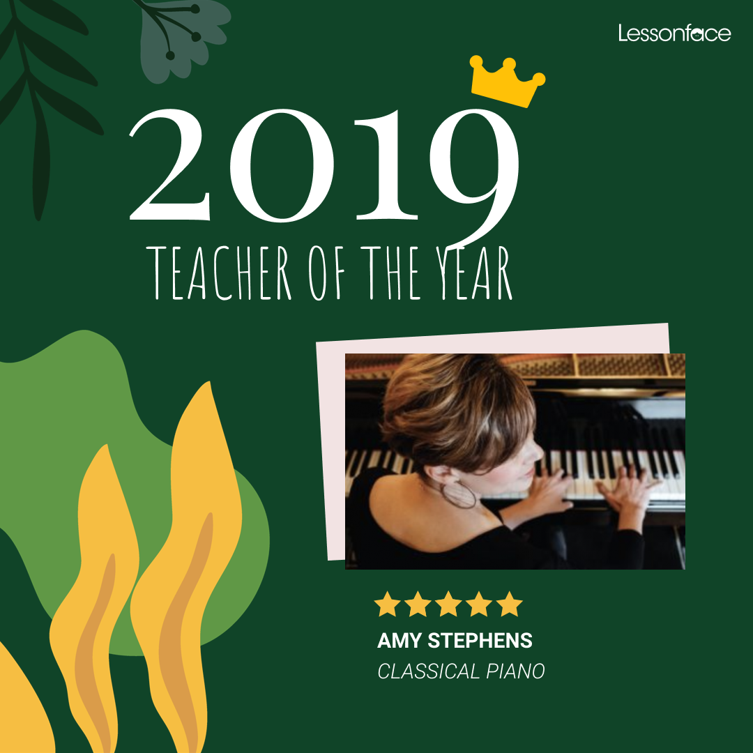 Amy Stephens classical piano teacher of the year 2019