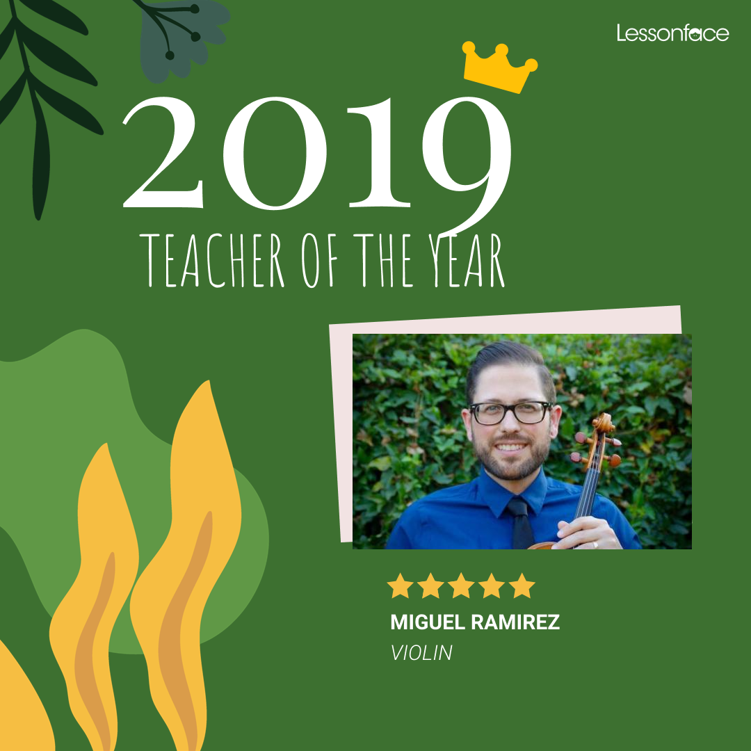 Violin teacher of the year 2019 Miguel Ramirez